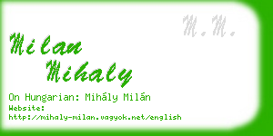 milan mihaly business card